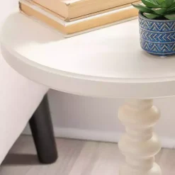 Kirklands Home Wood Spindle Side Table Ivory Discount