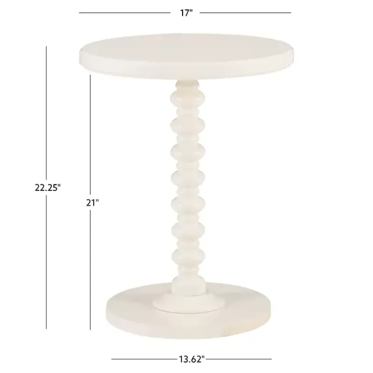 Kirklands Home Wood Spindle Side Table Ivory Discount