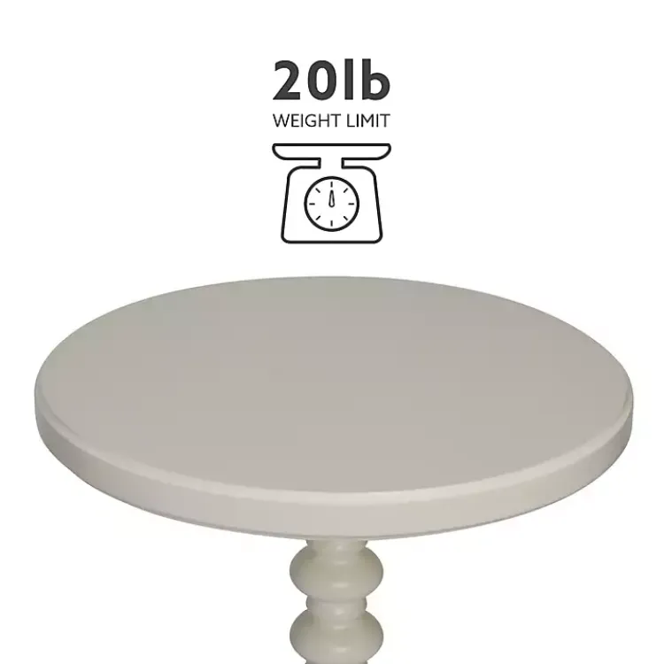 Kirklands Home Wood Spindle Side Table Ivory Discount