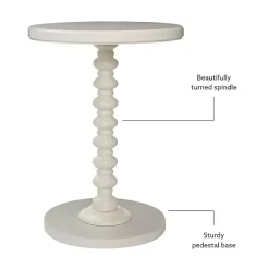Kirklands Home Wood Spindle Side Table Ivory Discount