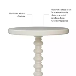 Kirklands Home Wood Spindle Side Table Ivory Discount