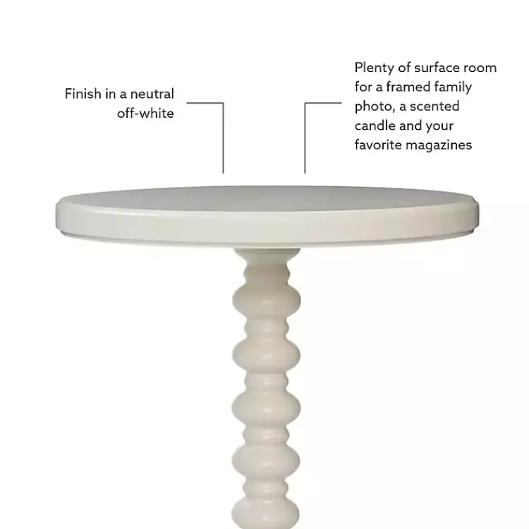 Kirklands Home Wood Spindle Side Table Ivory Discount