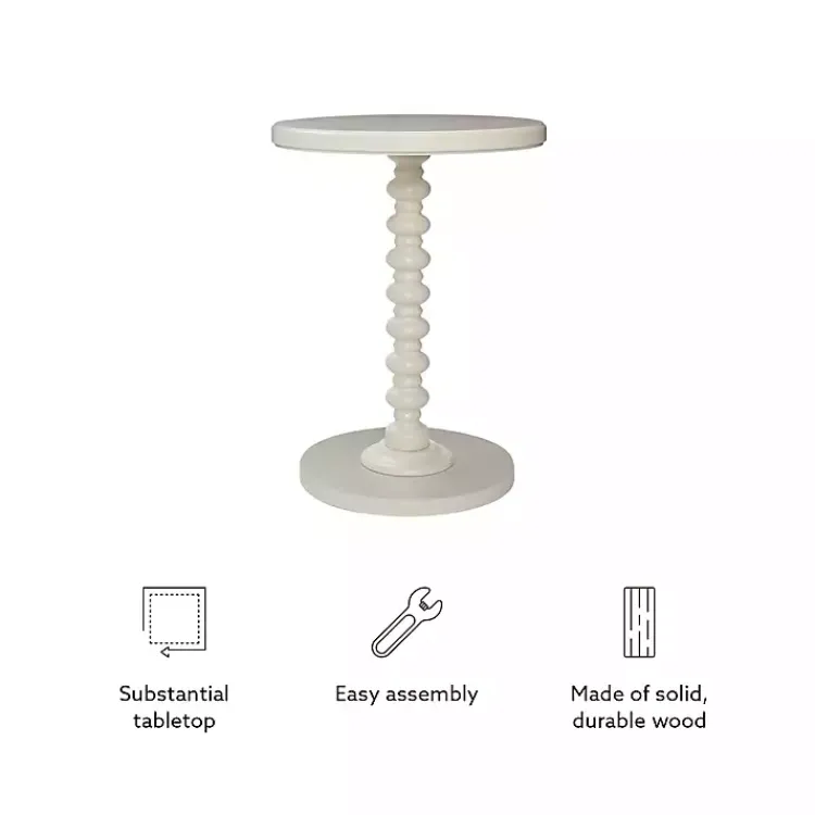 Kirklands Home Wood Spindle Side Table Ivory Discount