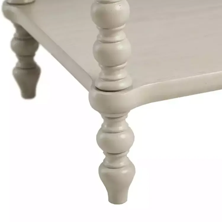 Kirklands Home Wood Turned Legs Nightstand Ivory Sale