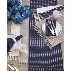 Kirklands Home Woven Dashed Placemats, Set of 4 Ivory Best