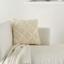 Pillows>Kirklands Home Woven Diamond Pillow Ivory