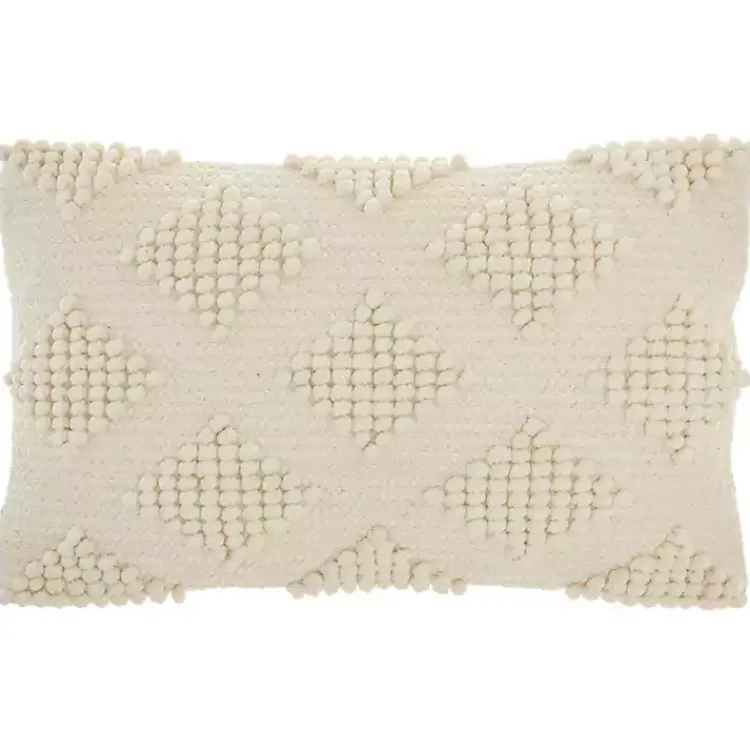 Pillows>Kirklands Home Woven Diamonds Lumbar Pillow Ivory