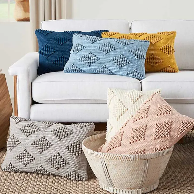 Pillows>Kirklands Home Woven Diamonds Lumbar Pillow Ivory
