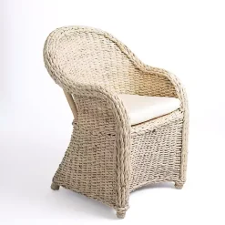 Kirklands Home Woven Rattan Dining Chair Ivory Sale