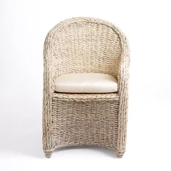Kirklands Home Woven Rattan Dining Chair Ivory Sale
