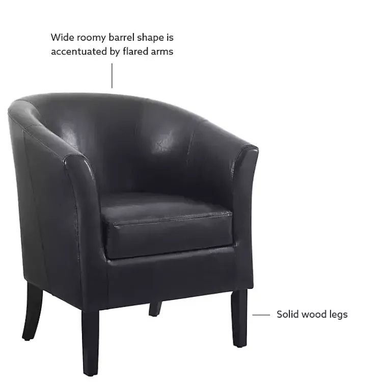 Kirklands Home Jack Barrel Back Club Chair Black Clearance