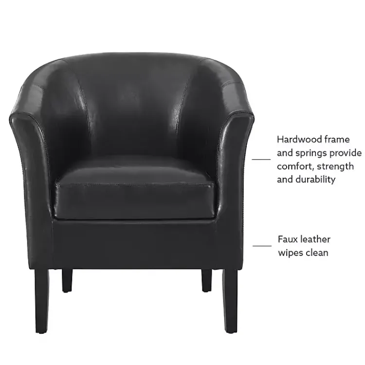 Kirklands Home Jack Barrel Back Club Chair Black Clearance
