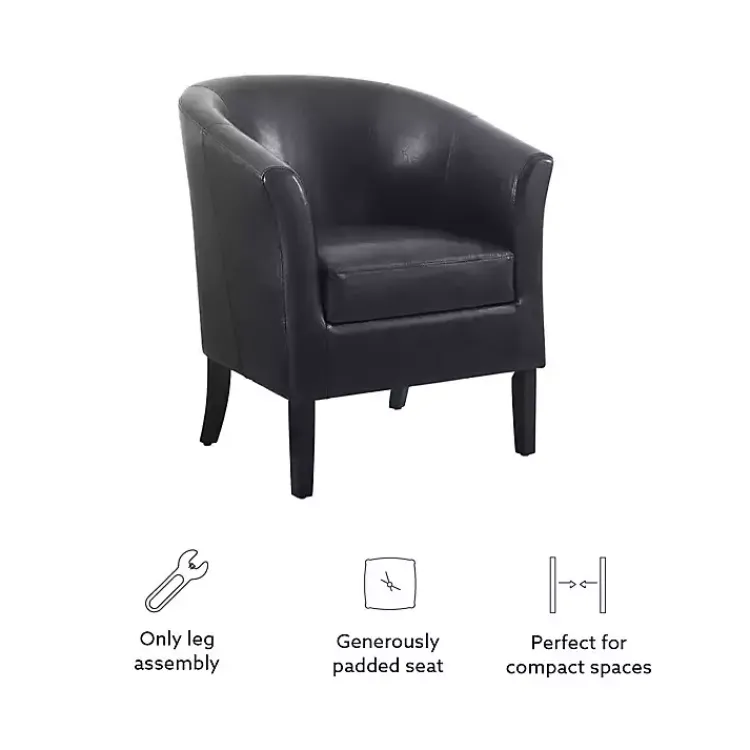 Kirklands Home Jack Barrel Back Club Chair Black Clearance