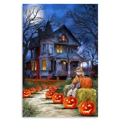 Halloween>Kirklands Home Jack o Lantern Mansion Canvas Art Print, 24x36