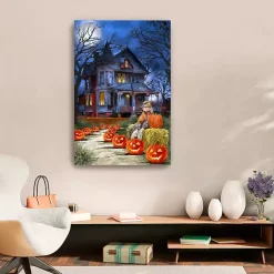 Halloween>Kirklands Home Jack o Lantern Mansion Canvas Art Print, 24x36