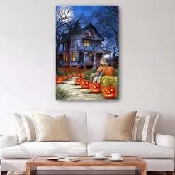 Halloween>Kirklands Home Jack o Lantern Mansion Canvas Art Print, 32x48