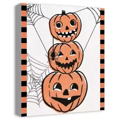 Halloween>Kirklands Home Jack O' Lantern Stack Halloween Canvas Art Print