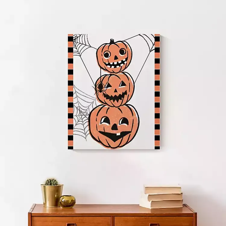 Halloween>Kirklands Home Jack O' Lantern Stack Halloween Canvas Art Print
