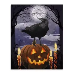 Halloween>Kirklands Home Jack-O-Lantern and Raven Canvas Art Print