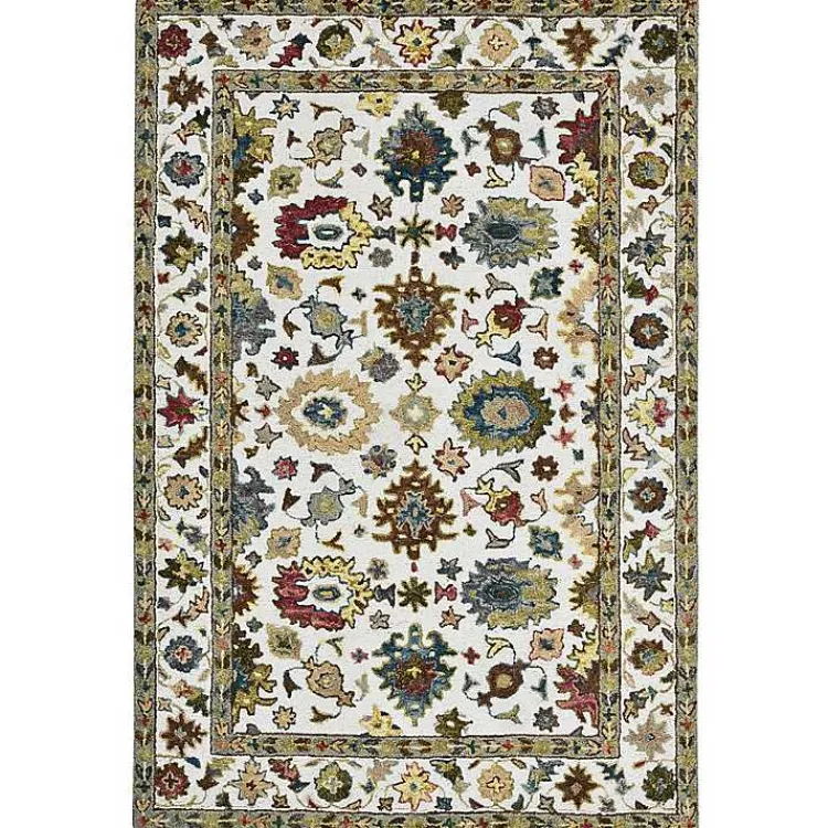 Kirklands Home Jackson Ivory Hand-Tufted Area Rug, 5x7 New