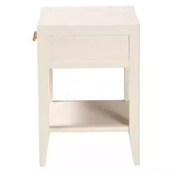 Kirklands Home James Mid-Century 1-Drawer Nightstand Ivory Outlet