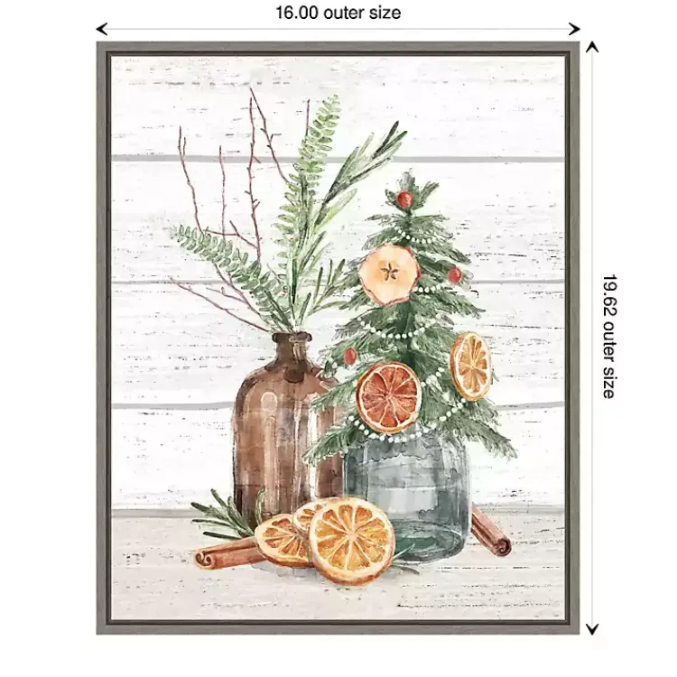 Christmas Art & Wall Decor>Kirklands Home Jars with Oranges Christmas Canvas Wall Plaque
