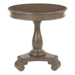 Kirklands Home Java Traditional Round Pedestal Accent Table Brown Sale