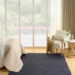 Kirklands Home Jaxon Navy Natural Jute Area Rug, 4x6 Blue Outlet
