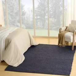 Kirklands Home Jaxon Navy Natural Jute Area Rug, 5x7 Blue New