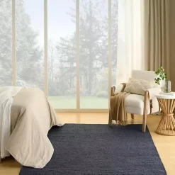 Kirklands Home Jaxon Navy Natural Jute Area Rug, 5x7 Blue New