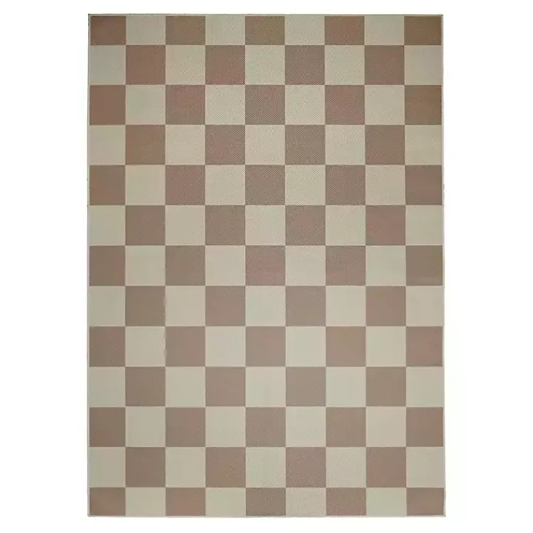Kirklands Home Jaya Natural Checkered Washable Area Rug, 5x7 Hot