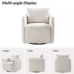Kirklands Home Jerri Corduroy Swivel Accent Chair Ivory New