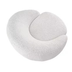 Kirklands Home Jessel Cream Sherpa Swivel Chair with Wood Base White Online