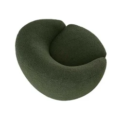 Kirklands Home Jessel Sherpa Swivel Chair with Wood Base Green Hot