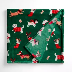 Blankets & Throws>Kirklands Home Jolly Dogs Plush Throw