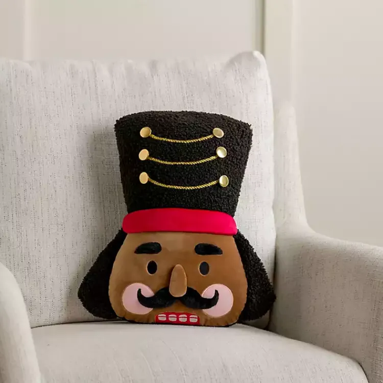 Pillows>Kirklands Home Jolly Nutcracker Shaped Pillow