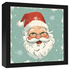 Christmas Art & Wall Decor>Kirklands Home Jolly Retro Santa Framed Canvas Art Print