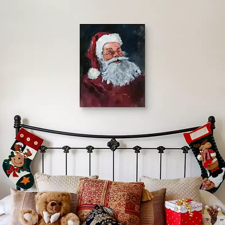 Christmas Art & Wall Decor>Kirklands Home Jolly Santa Christmas Art Print