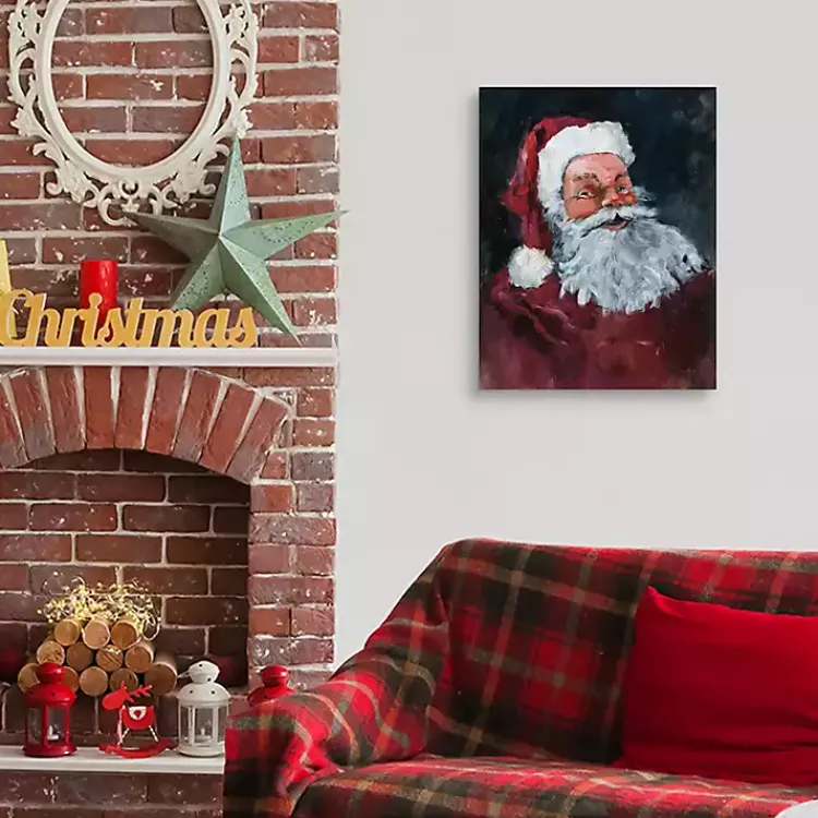 Christmas Art & Wall Decor>Kirklands Home Jolly Santa Christmas Art Print