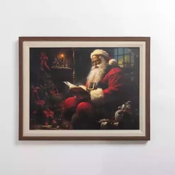 Christmas Art & Wall Decor>Kirklands Home Jolly Santa Reading Framed Art Print