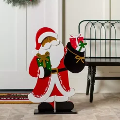 Outdoor Christmas Decorations>Kirklands Home Jolly Santa with Toy Bag Porch Statue