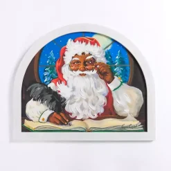 Christmas Art & Wall Decor>Kirklands Home Jolly Santa Writing List Framed Art Print Multi