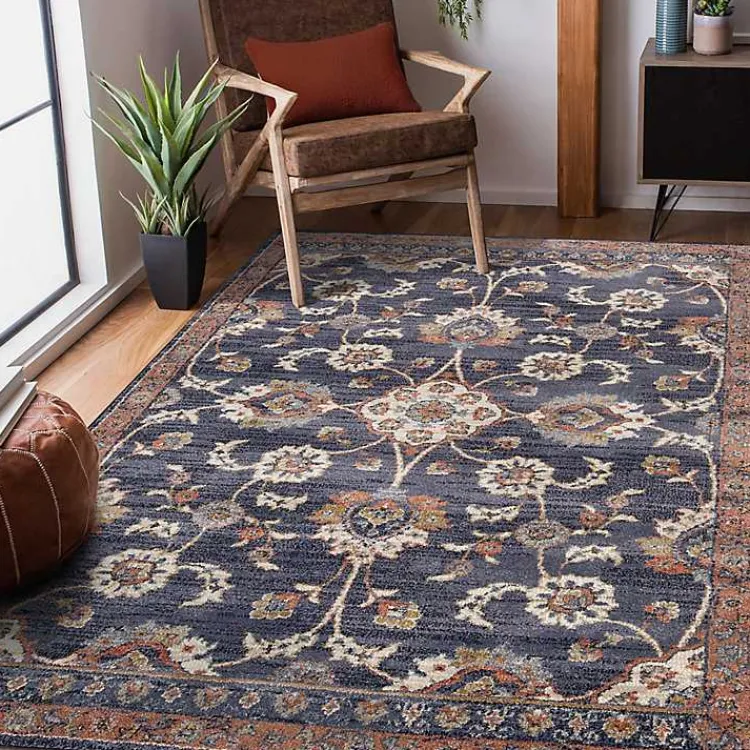 Kirklands Home Jordan Bea Navy Blue Area Rug, 6x9