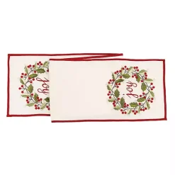 Christmas Dining & Entertaining>Kirklands Home Joy Holly Wreath Table Runner