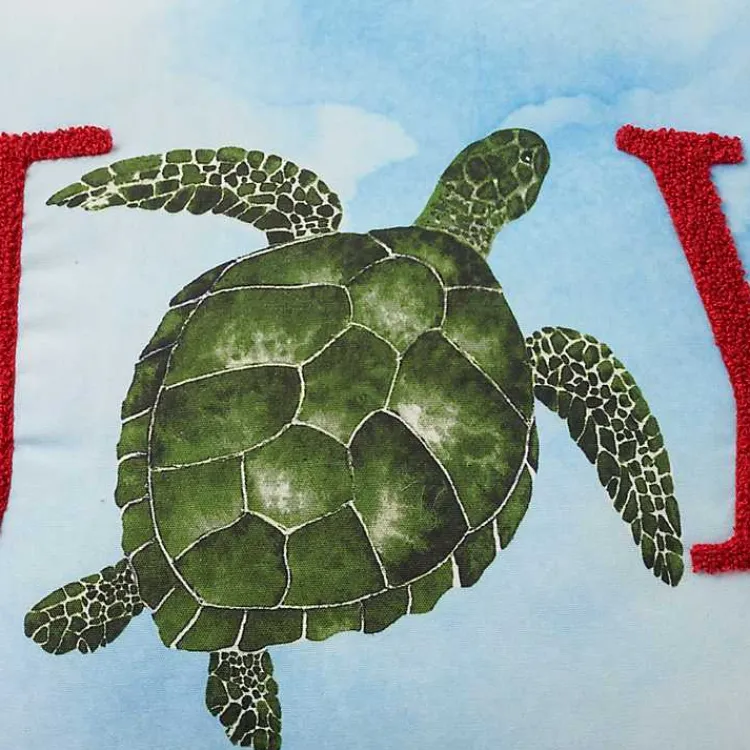 Christmas Pillows>Kirklands Home Joy Sea Turtle Pom Pom Pillow