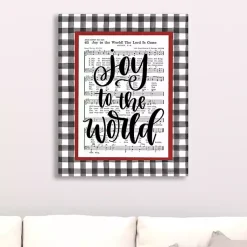 Christmas Art & Wall Decor>Kirklands Home Joy To The World Music Sheet Canvas Art Print