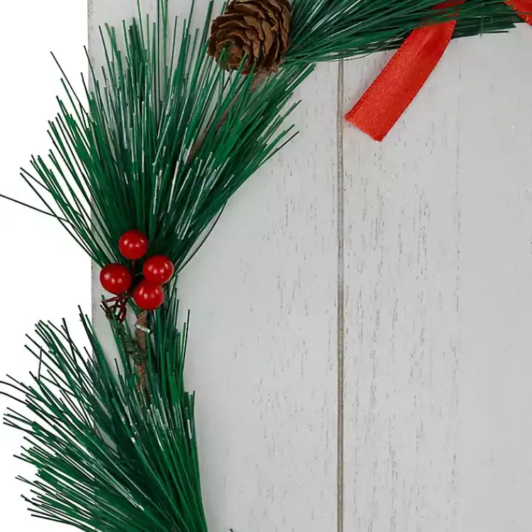 Outdoor Christmas Decorations>Kirklands Home Joy to the World Wreath Christmas Porch Board