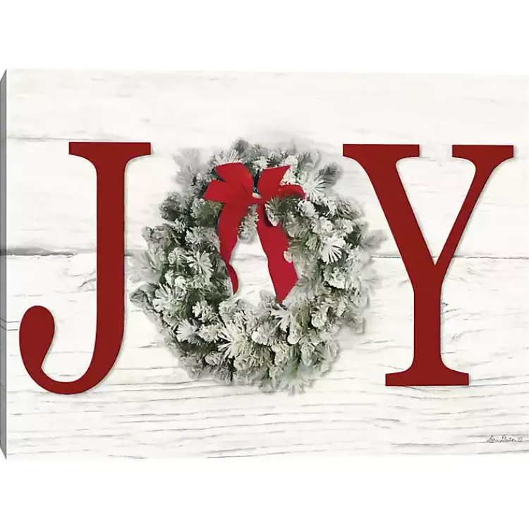 Christmas Art & Wall Decor>Kirklands Home Joy Wreath Canvas Art Print