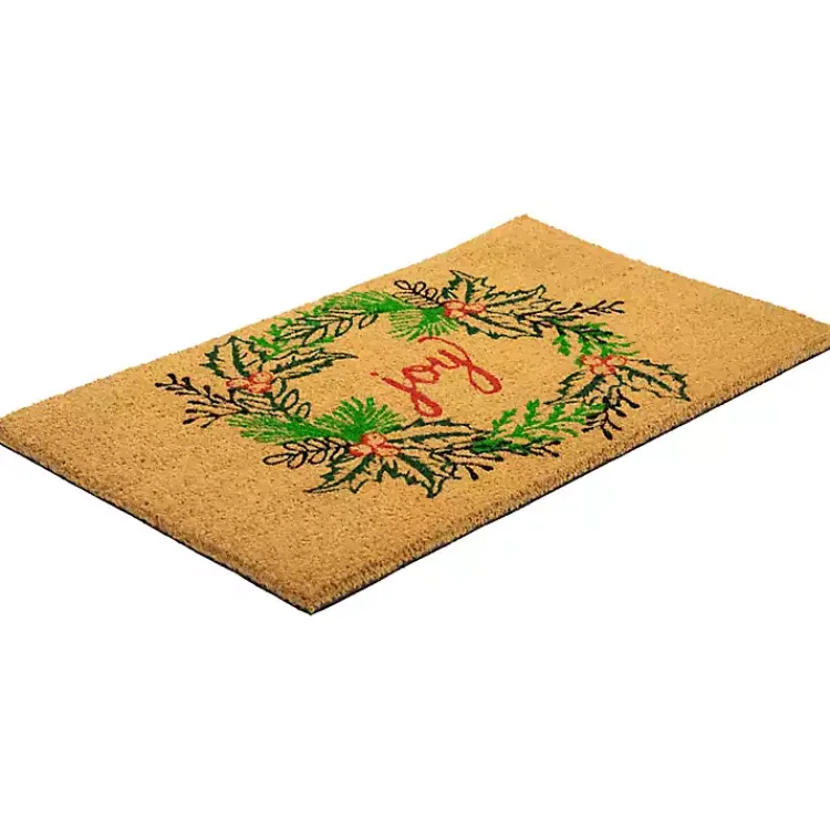 Outdoor Christmas Decorations>Kirklands Home Joy Wreath Decorative Christmas Doormat