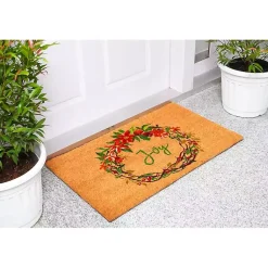 Outdoor Christmas Decorations>Kirklands Home Joy Wreath Doormat